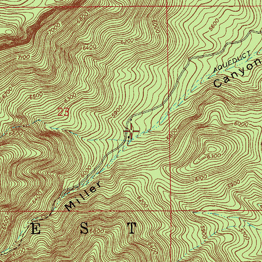 Topographic Map of Miller Canyon Recreation Area, AZ