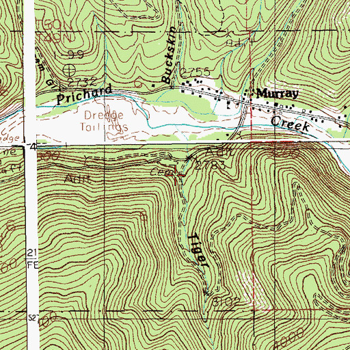 Topographic Map of Tiger Gulch, ID