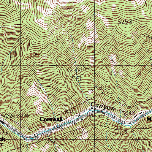 Topographic Map of Tiger-Poorman Mine, ID