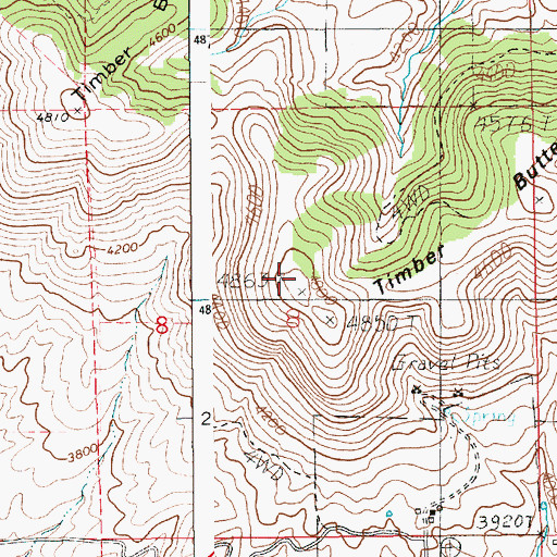 Topographic Map of Timber Butte, ID