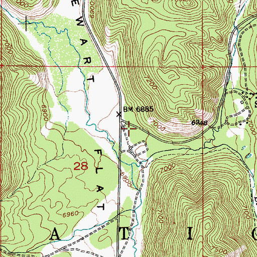 Topographic Map of Timber Creek, ID