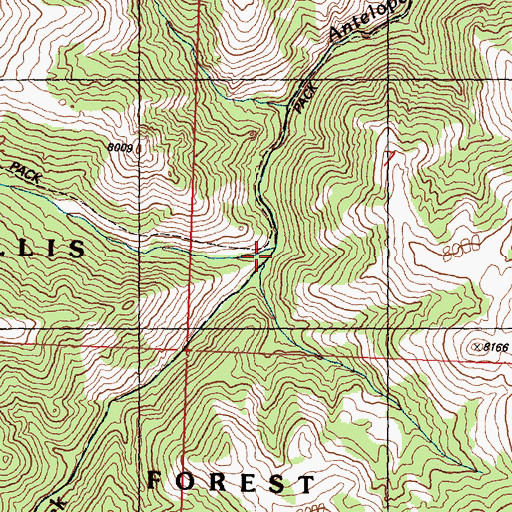 Topographic Map of Timber Creek, ID