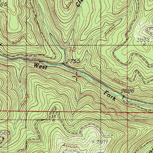 Topographic Map of Timber Creek, ID