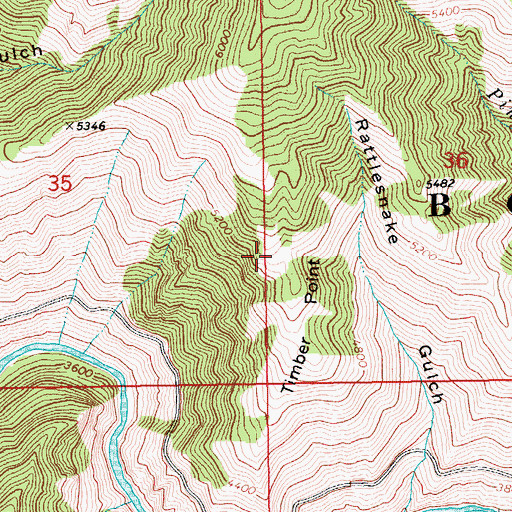Topographic Map of Timber Point, ID