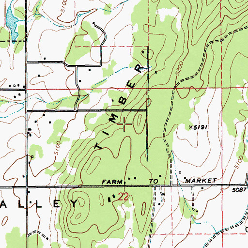 Topographic Map of Timber Ridge, ID