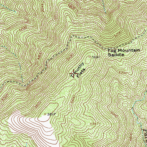 Topographic Map of Timothy Flats, ID