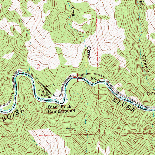 Topographic Map of Tin Cup Creek, ID
