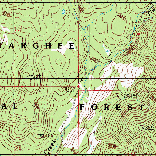 Topographic Map of Tin Cup Creek, ID
