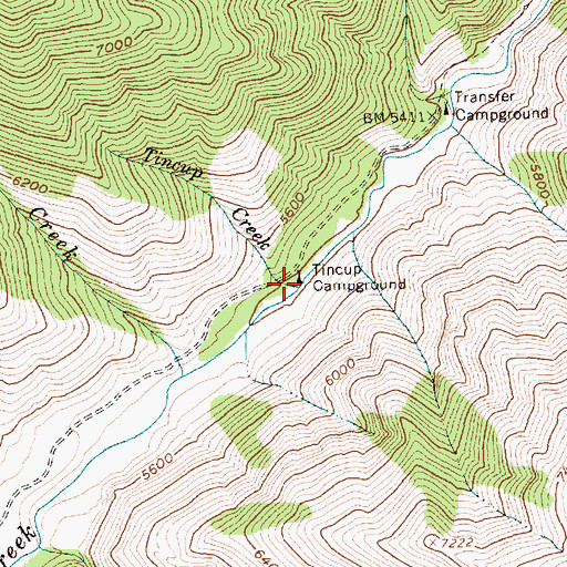 Topographic Map of Tincup Creek, ID