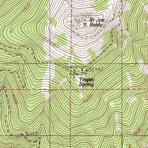 Topographic Map of Tingley Spring, ID