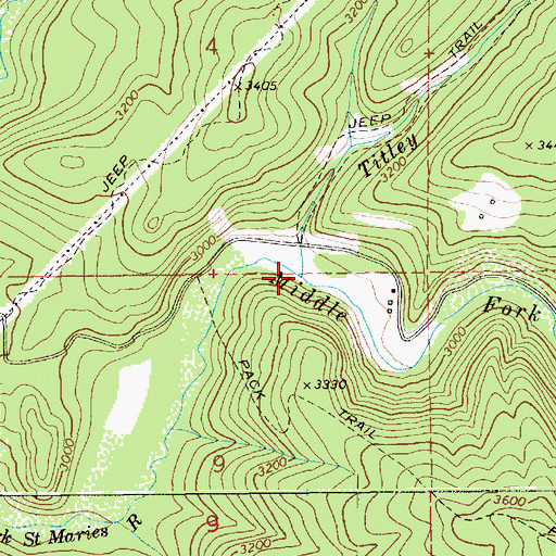 Topographic Map of Titley Creek, ID