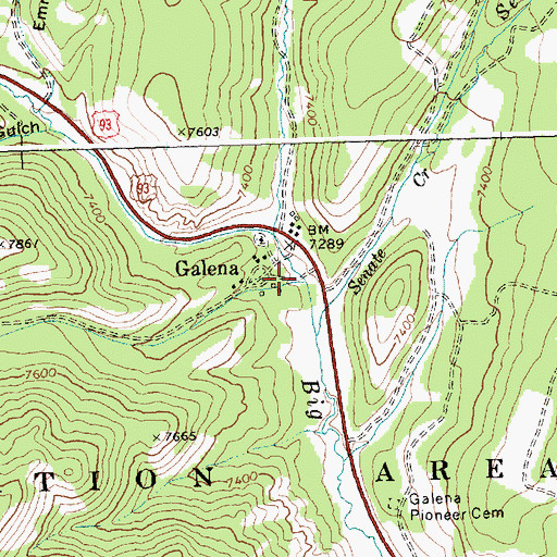 Topographic Map of Titus Creek, ID