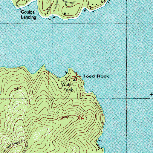 Topographic Map of Toad Rock, ID