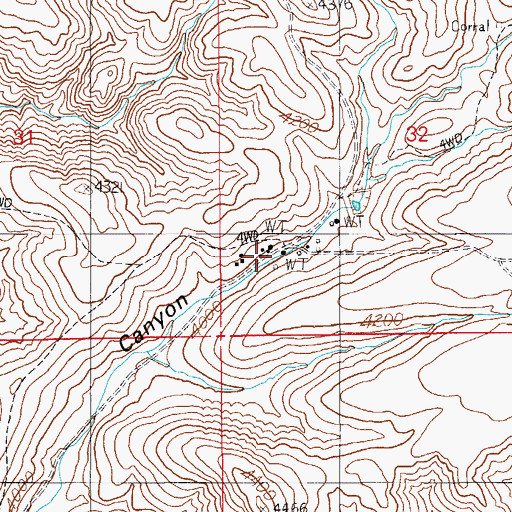 Topographic Map of Diamond Bar Ranch, AZ