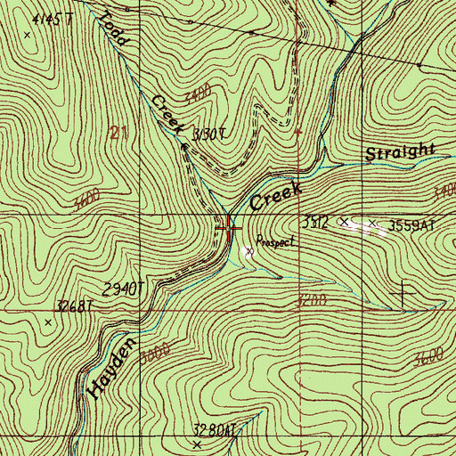 Topographic Map of Todd Creek, ID