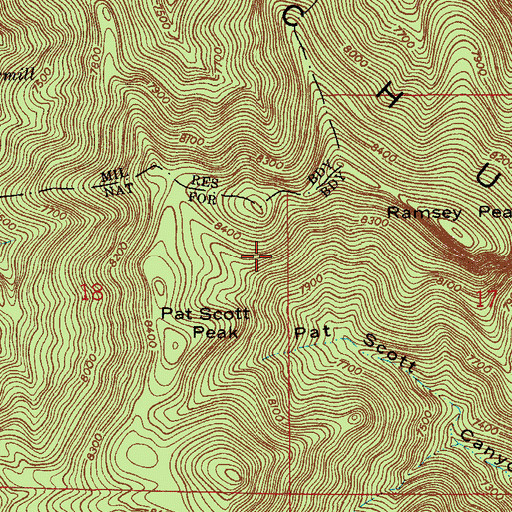 Topographic Map of Pat Scott Spring, AZ