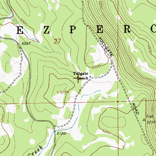 Topographic Map of Tollgate Ranch, ID