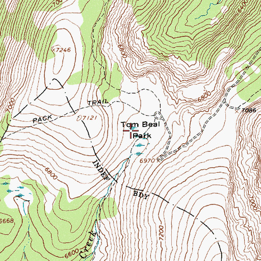 Topographic Map of Tom Beal Park, ID