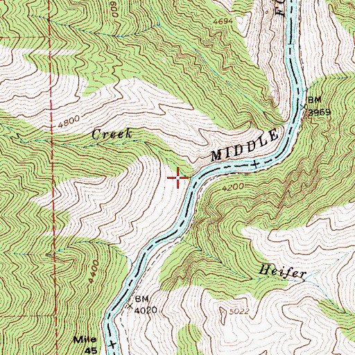 Topographic Map of Tom Creek, ID