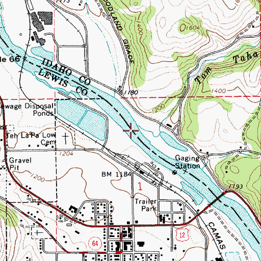 Topographic Map of Tom Taha Creek, ID