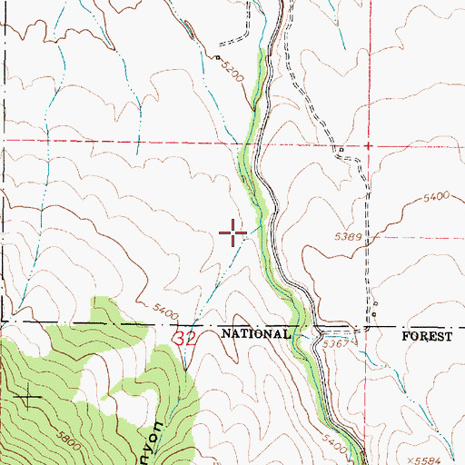 Topographic Map of Toms Canyon, ID