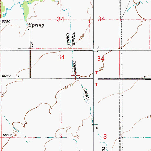 Topographic Map of Tonks Canal, ID