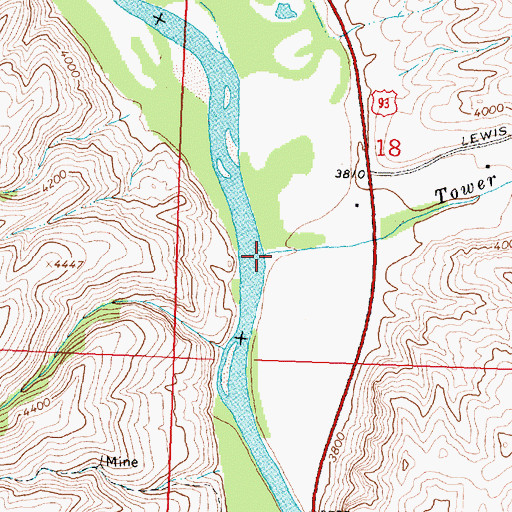Topographic Map of Tower Creek, ID