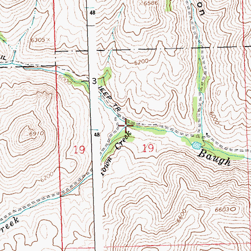 Topographic Map of Town Creek, ID