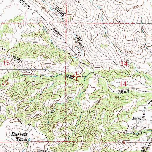 Topographic Map of Alkali Spring, AZ