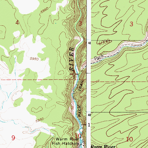 Topographic Map of Trail Canyon, ID