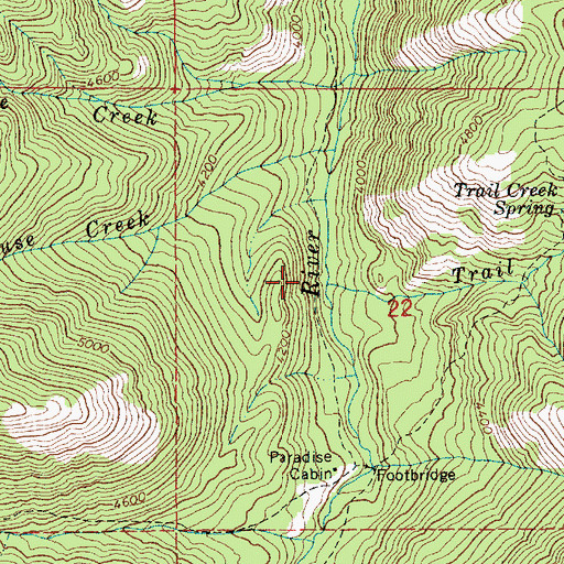 Topographic Map of Trail Creek, ID