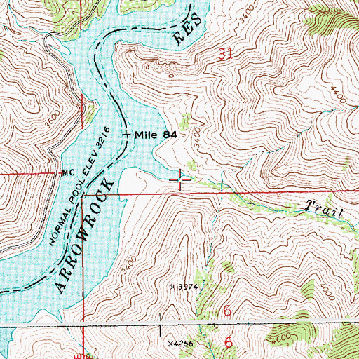 Topographic Map of Trail Creek, ID
