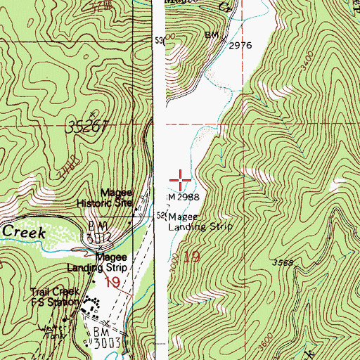 Topographic Map of Trail Creek, ID