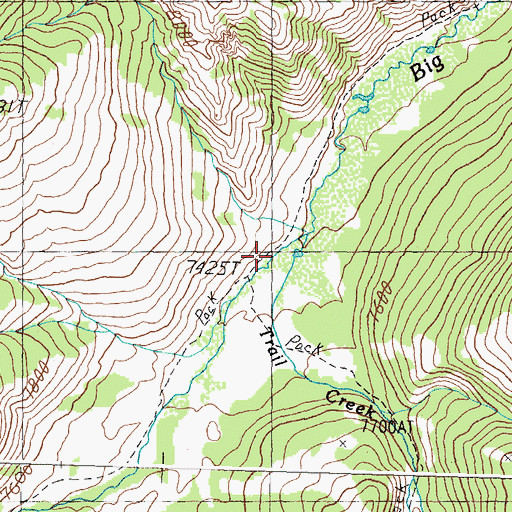 Topographic Map of Trail Creek, ID