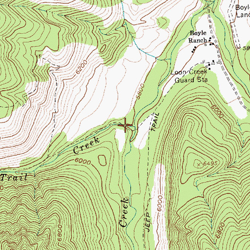 Topographic Map of Trail Creek, ID