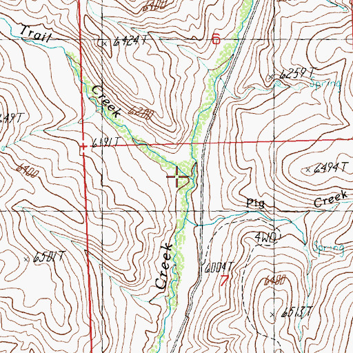 Topographic Map of Trail Creek, ID