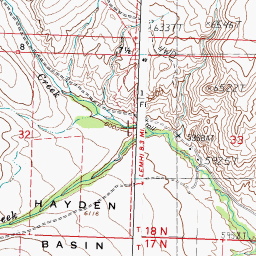 Topographic Map of Trail Creek, ID