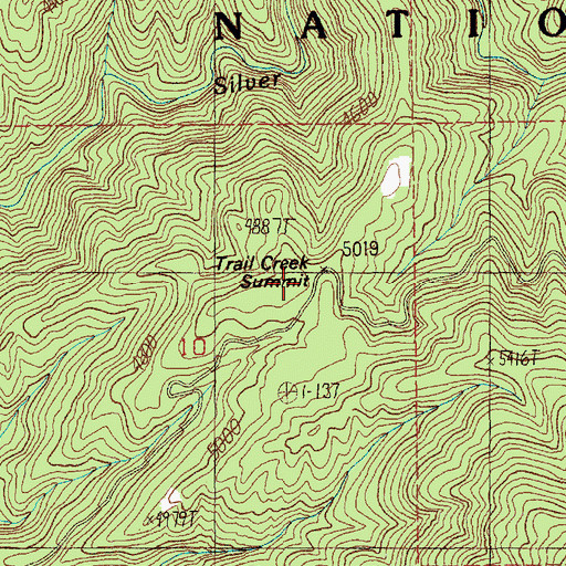 Topographic Map of Trail Creek Summit, ID