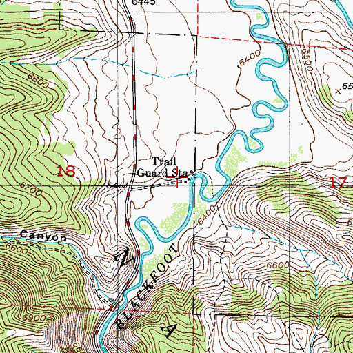 Topographic Map of Trail Guard Station, ID