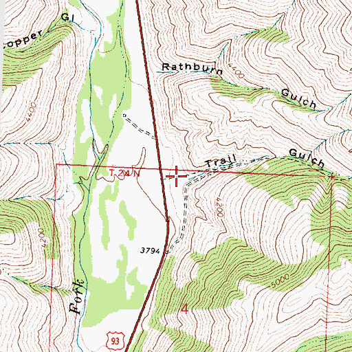 Topographic Map of Trail Gulch, ID