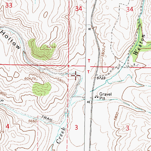 Topographic Map of Trail Hollow, ID