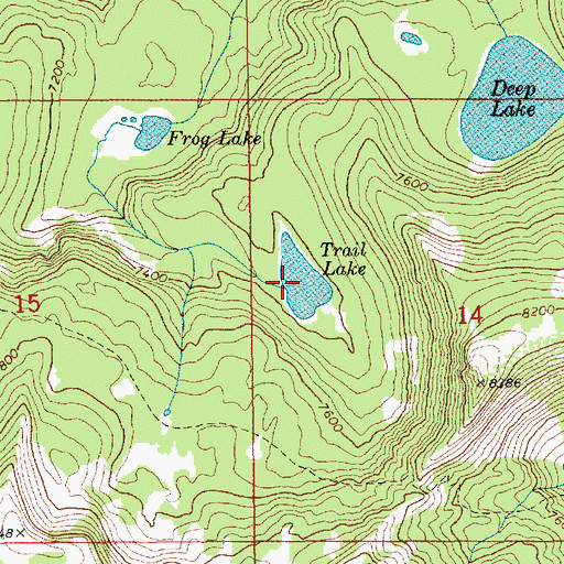 Topographic Map of Trail Lake, ID