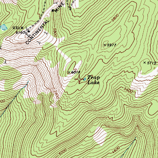Topographic Map of Trap Lake, ID