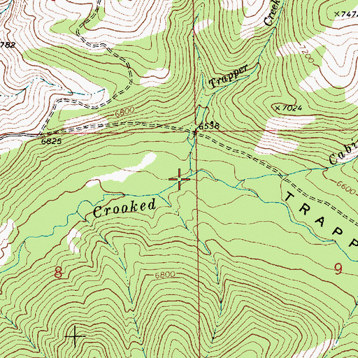 Topographic Map of Trappers Creek, ID