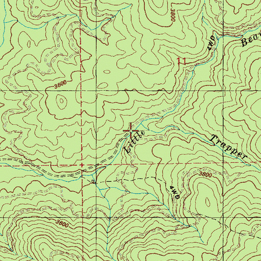 Topographic Map of Trapper Creek, ID