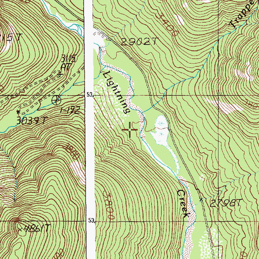 Topographic Map of Trapper Creek, ID