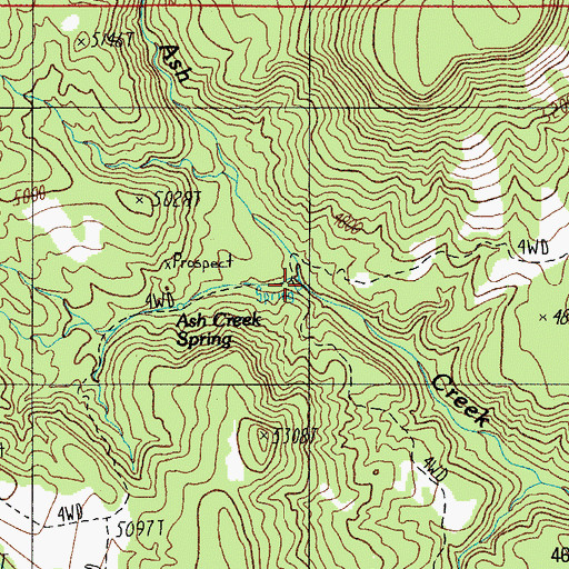 Topographic Map of Ash Creek Spring, AZ