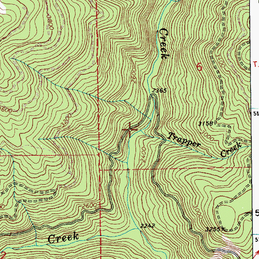 Topographic Map of Trapper Creek, ID