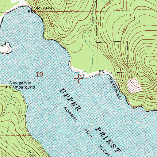 Topographic Map of Trapper Creek, ID