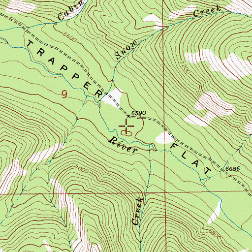 Topographic Map of Trappers Flat, ID